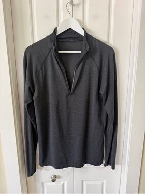Lululemon Metal Vent Tech 1/2 Zip Long Sleeve | Heathered Charcoal | Men’s Mediu